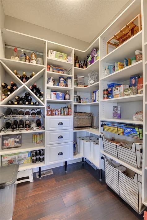 "Classic White" over-sized walk-in pantry with wine storage ...