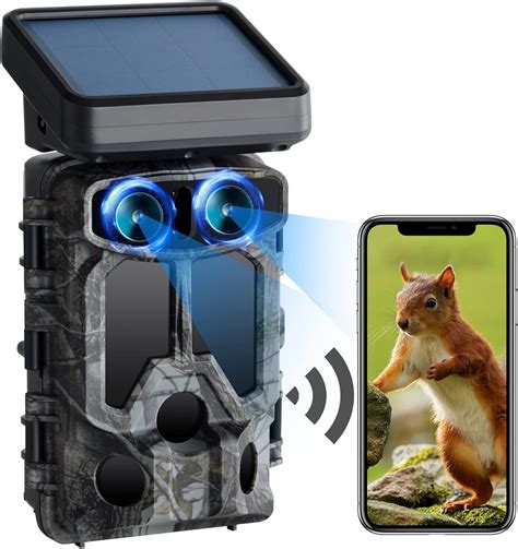 Amazon.com: VOOPEAK Trail Camera Solar Powered WiFi 60MP 4K UHD Wildlife Hunting Camera Dual ...