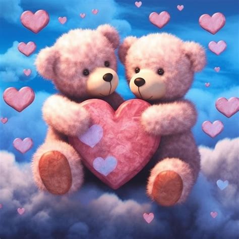 Premium AI Image | two teddy bears holding a heart that says quot love quot