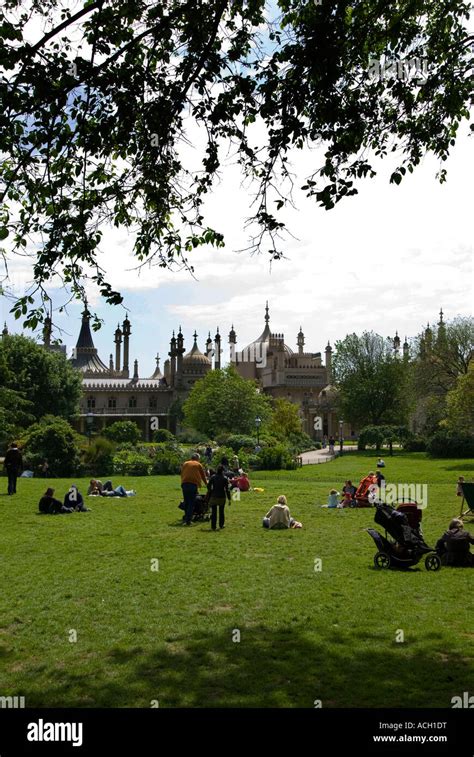 The Royal Pavilion and Pavilion Gardens in Brighton East Sussex Stock Photo - Alamy