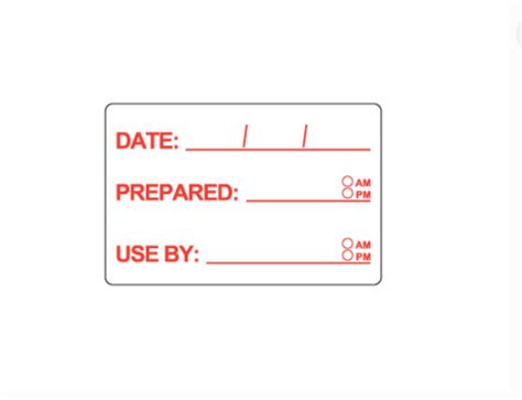 FOOD SAFETY LABELS 73x48mm - 500 per Roll - StylePac Australia