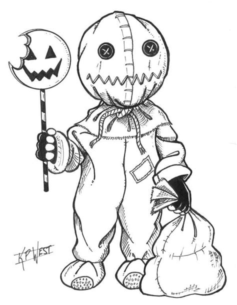 Day002 Sam by FREAKCASTLE on DeviantArt | Scary drawings, Drawings, Halloween coloring