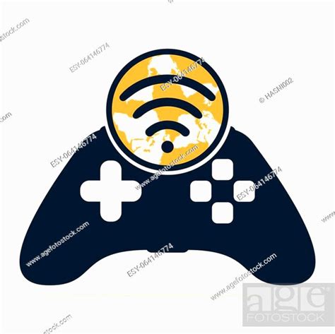 World Game logo design template. World signal and joystick vector logo ...