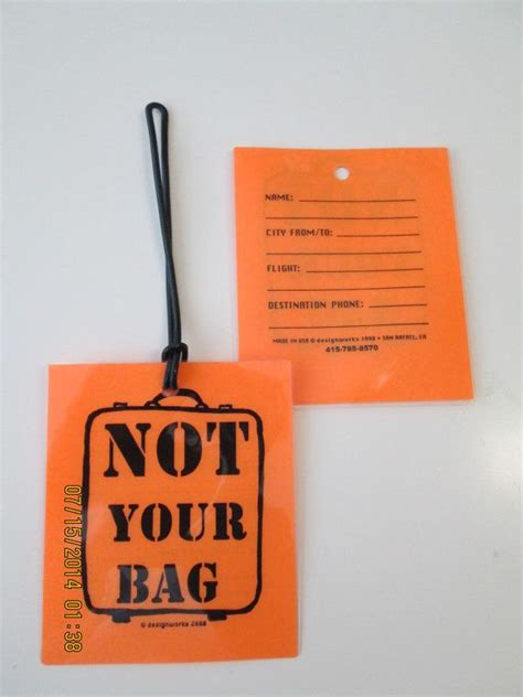 Baggage tag NOT YOUR BAG | Baggage tags, You bag, Bags