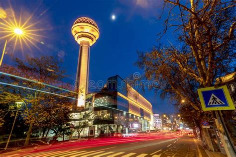 Atakule Tower With Atakule Shopping Mall In The Evening, Long Exposure ...