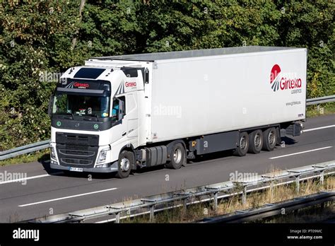 Girteka truck on motorway. Girteka Logistics is Europe’s leading asset based Transport Company ...