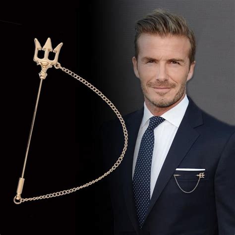 Fashion Metal Trident Brooch Long Needle Tassel Chain Lapel Pins Men's Suit Badge pin | Lapel ...