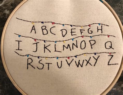 Stranger Things alphabet lights! : r/Embroidery