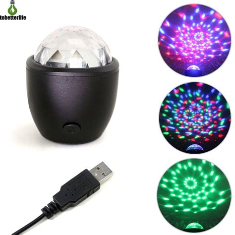 LED USB Disco Ball Light Projector Lamp Led RGB Mini Stage Disco DJ Ball Voice Activated Magic ...