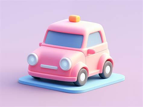 3D Car Cartoon, 3D Cartoon Taxi, 3D Cartoon Pastel Taxi by Gerdoo on Dribbble