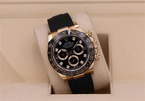 Rolex Daytona Yellow Gold Black Diamond Dial 116518LN – 2021 Box ...