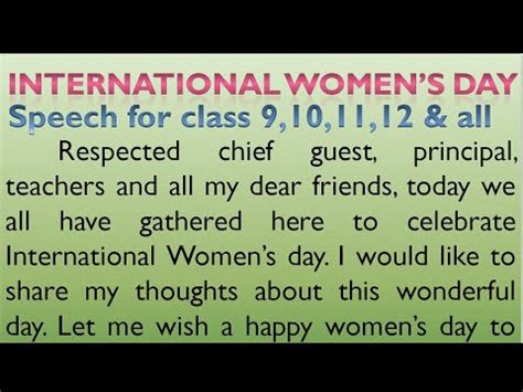 Womens Day Speech - International Women S Day Speech - Happy women's ...