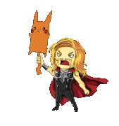 Pikachu Thor Sticker - Pikachu Thor Marvel - Discover & Share GIFs