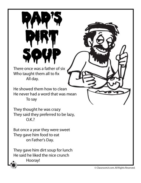 Father's Day Poem - Dad's Dirt Soup | Woo! Jr. Kids Activities : Children's Publishing