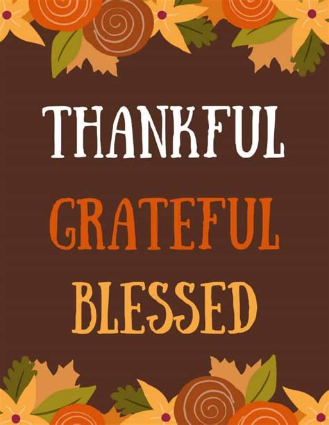 Thankful Grateful Blessed Free Printables - Download Yours Today!