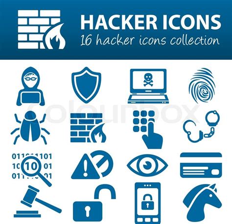 Hacker icons | Stock vector | Colourbox