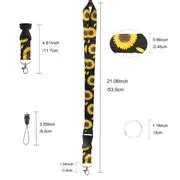 Sunflower Pattern Neck Lanyard Keys Keychain Wallet Id Card - Temu