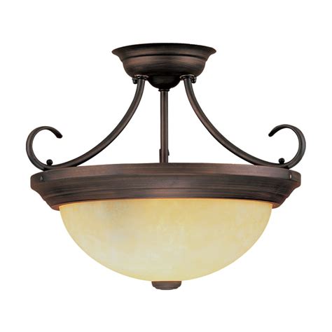 Millennium Lighting 13-in W Rubbed bronze Frosted Glass Semi-Flush Mount Light at Lowes.com