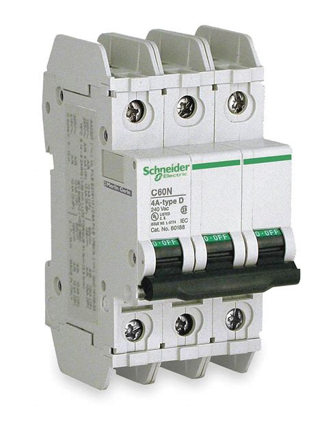 SCHNEIDER ELECTRIC IEC Miniature Circuit Breaker, Amps 20 A, Curve Type C, AC Voltage Rating 120 ...