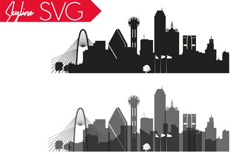 Dallas Vector Skyline, Dallas SVG, silhouette Vector Skyline USA city, SVG, JPG, PNG, DWG, CDR ...