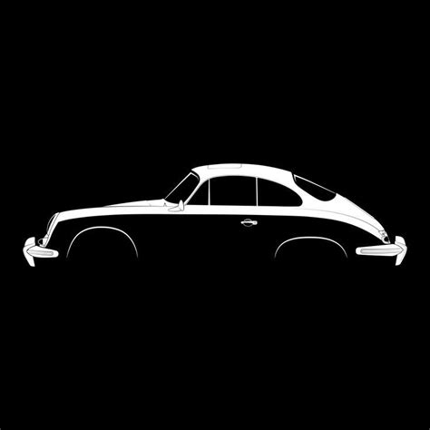 Porsche 356 SC Coupe Silhouette | Porsche 356, Porsche, Car silhouette