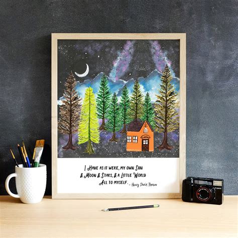 Henry David Thoreau Art Print Thoreau Quote Poster Woods - Etsy Canada