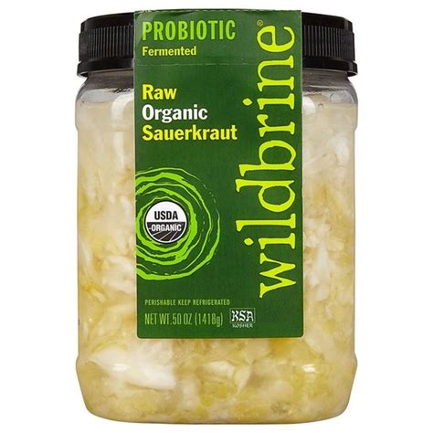 Wildbrine Organic Raw Geen Sauerkraut, 42 oz | Organic sauerkraut, Probiotic foods, Raw organic