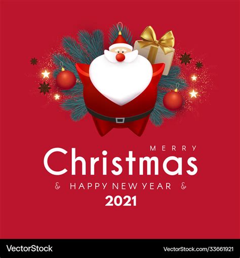 Merry christmas and happy new 2021 year design Vector Image