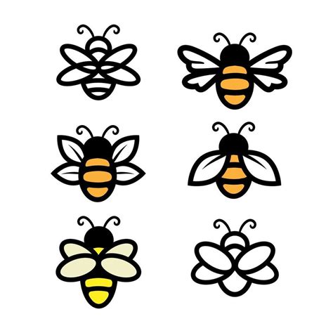 Bee set, simple line art design 1434096 Vector Art at Vecteezy