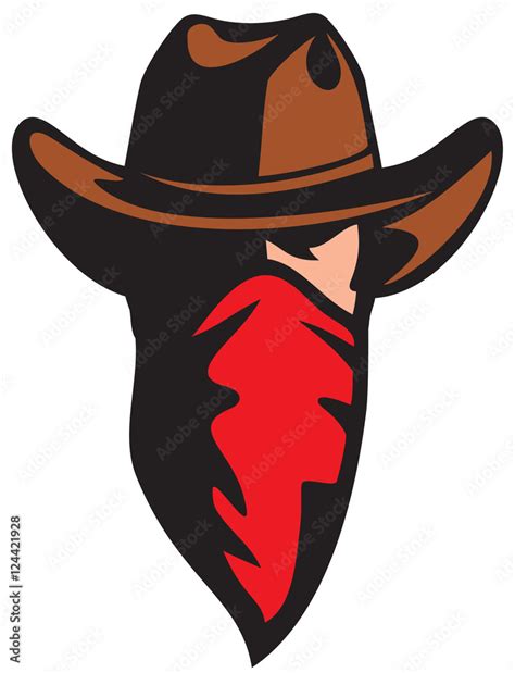 american cowboy with bandana (scarf) Stock Vector | Adobe Stock