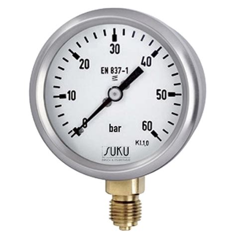 Type 4310 Bourdon tube pressure gauge with glycerine filling, NS63 ...