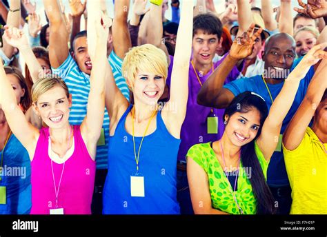 Crowd Learning Celebrating Casual Diverse Ethnic Concept Stock Photo ...