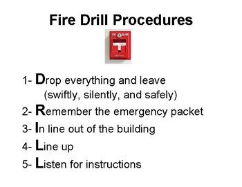 Fire Drill Procedures Kindergarten Teaching Resources | TPT