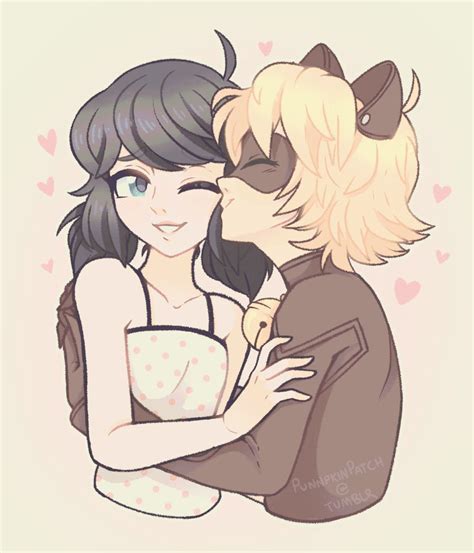 Marinette And Cat Noir Kiss Fanart / Give as many kisses as you want to ...