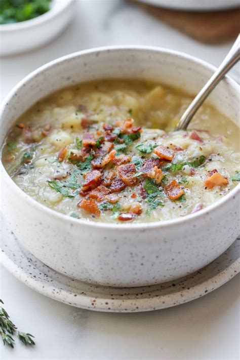 Creamy Potato Leek Soup with Bacon - The Real Food Dietitians