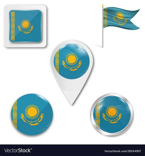 Kazakhstan flag Royalty Free Vector Image - VectorStock