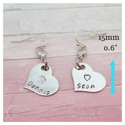 Personalized Earrings Custom Earrings Hand Stamped Jewelry | Etsy