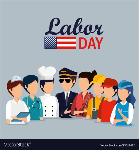 Professional workers to labor day celebration Vector Image