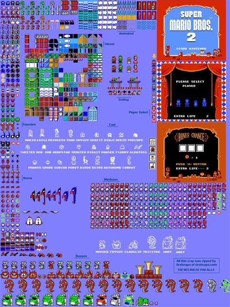 Enemies & Objects - Sprite Database | Super mario, Super mario bros, Mario bros