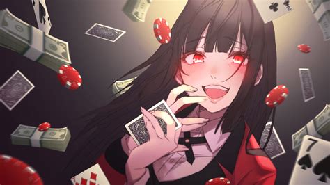 Anime Anime Girls Playing Cards Red Eyes Kakegurui Jabami Yumeko Wallpaper - Resolution ...