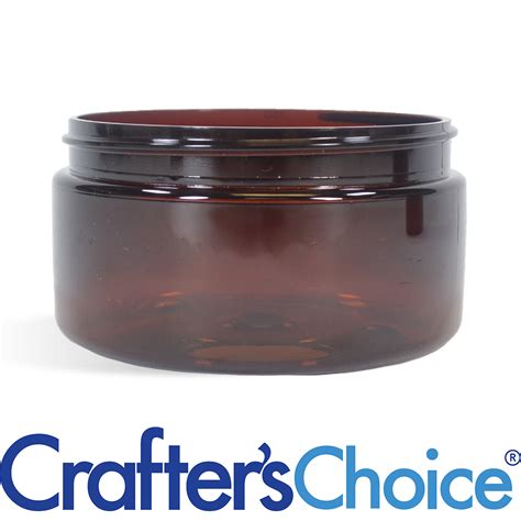 08 oz Amber Heavy Wall Plastic Jar - 89/400 - Crafter's Choice