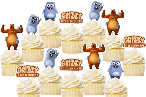 Grizzy and The Lemmings Cupcake Toppers, Party Supplies – Party Mania USA