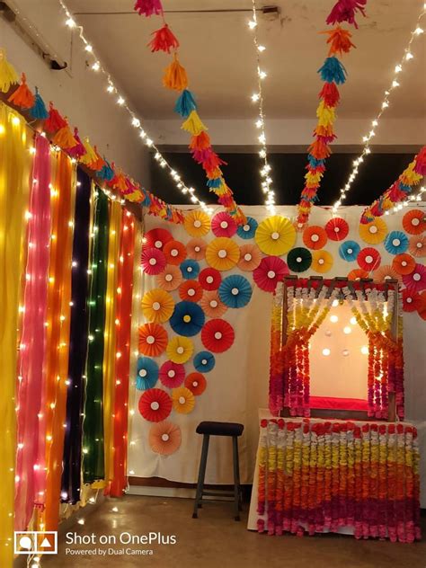 Decoration | Janmashtami decoration, Ganesh chaturthi decoration, Diwali decorations at home