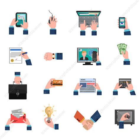 Business icons, illustration - Stock Image - F020/0128 - Science Photo ...