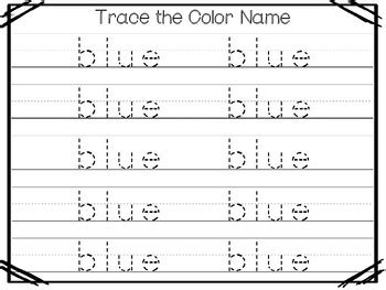 5 All About The Color Blue No Prep Tracing Preschool Worksheets And F10