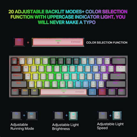 60% RGB Mechanical Keyboard, E-YOOSO Gaming Keyboard with Red Switches ...