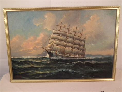 SIGNED PAINTING OF CLIPPER SHIP