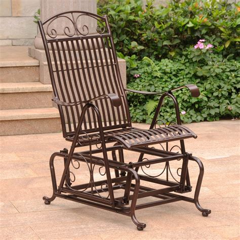 International Caravan Tropico Iron Outdoor Glider Chair - Walmart.com