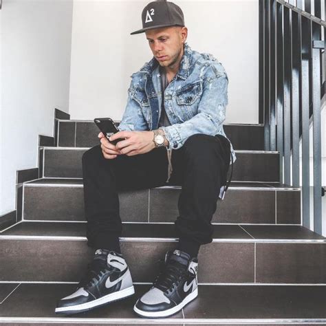 Sneakers grey Jordan 1 Retro High Shadow 2018 (GS) of the footballer Marco Meiling… | Street ...