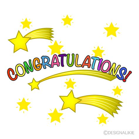 Congratulations Shooting Stars Clip Art Free PNG Image｜Illustoon